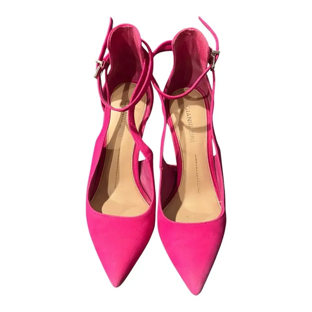 Gianni Bini Suede vibrant fuchsia heels Women’s Size 7M